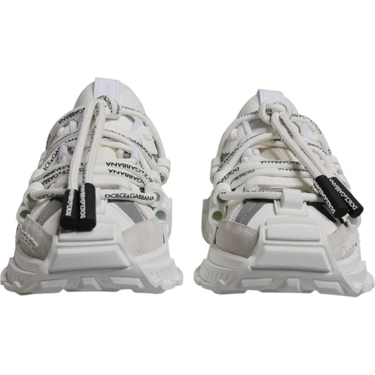 Dolce & Gabbana White Nylon Low Top Space Men Sneakers Shoes MV7188-39