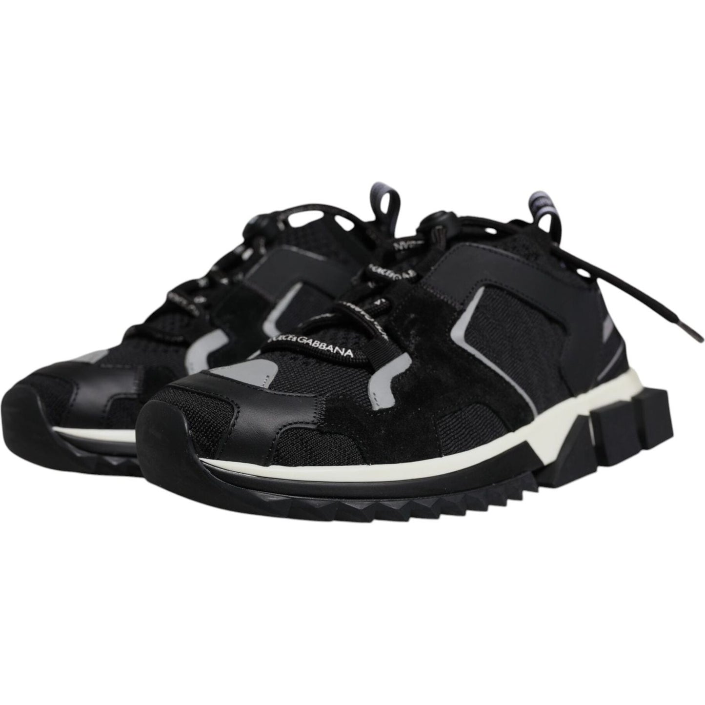 Dolce & Gabbana Black Mesh Sorrento Trekking Sneakers Shoes