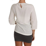 Dolce & Gabbana White Silk #dgfamily Blouse T-shirt TSH2672-36