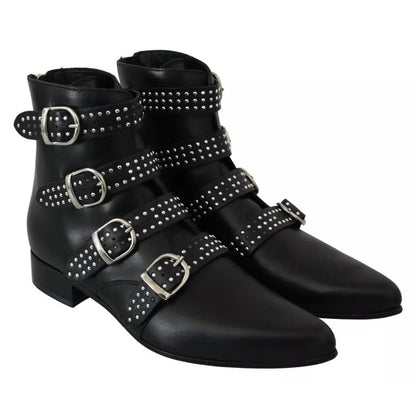 Dondup Black Fashion Buckled Zipper Ankle Boots Shoes
