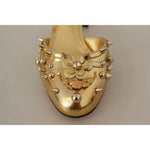 Dolce & Gabbana Gold Studs Vally Slingback Sandals Shoes LA8997-38
