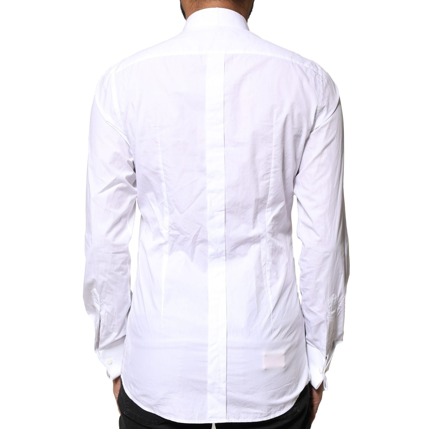 Dolce & Gabbana White GOLD CottonPoplin Bib Formal Dress Shirt