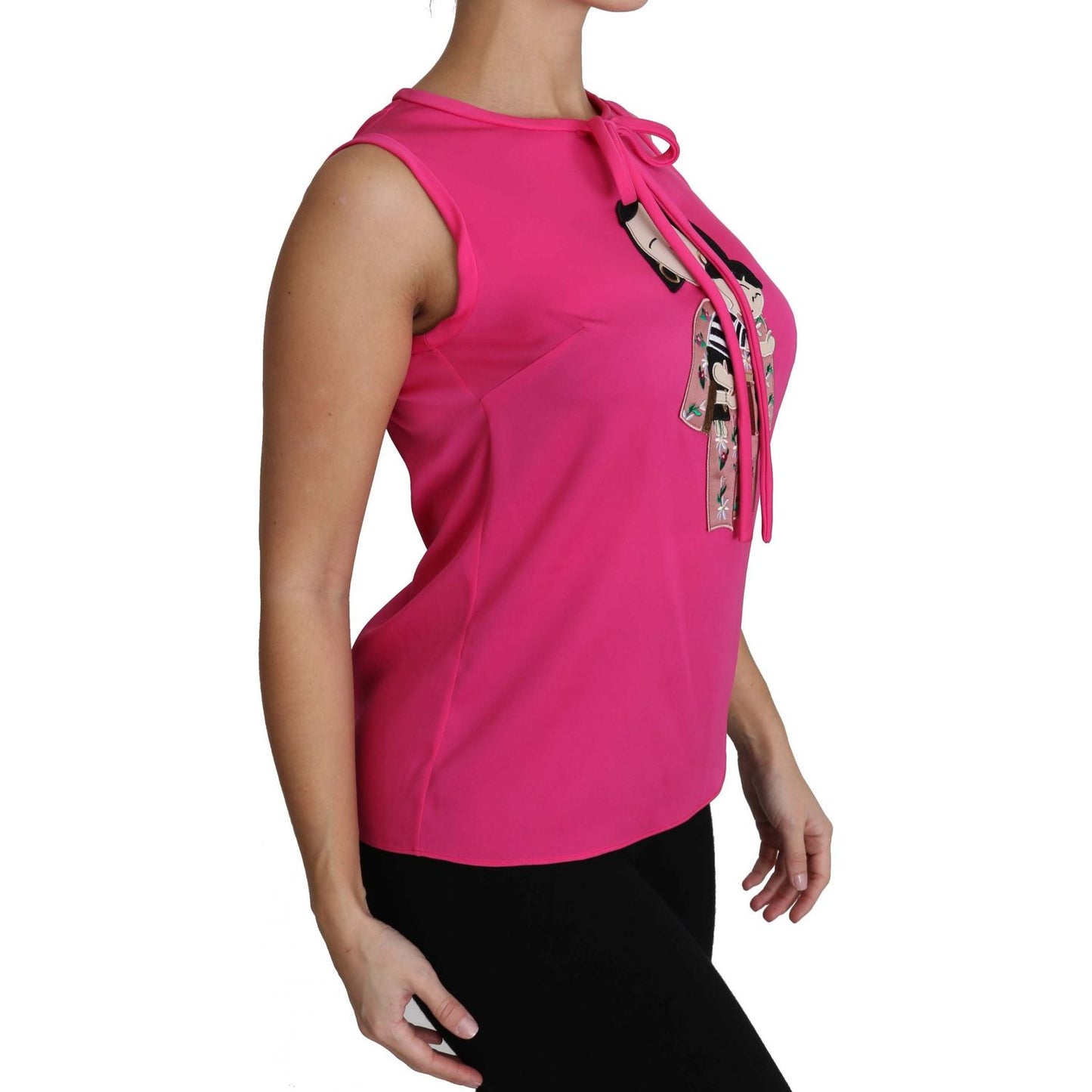 Dolce & Gabbana Pink Family Silk Tank Mama Blouse Top Shirt TSH3161#1-42
