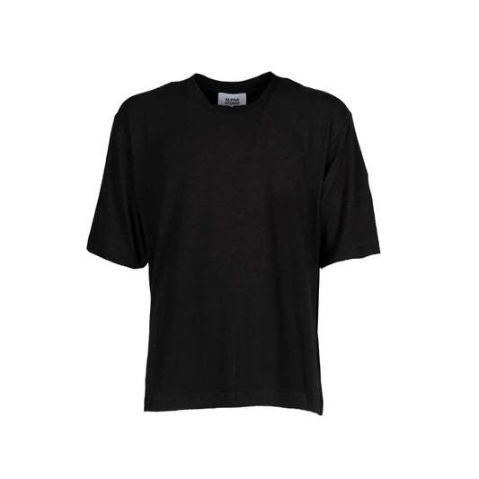 Alpha Studio Black Cotton T-Shirt