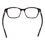 Guess Purple Women Glasses Frame, full-rim rectangle style with purple plastic material, size 58-16-140, shown with demo lenses.