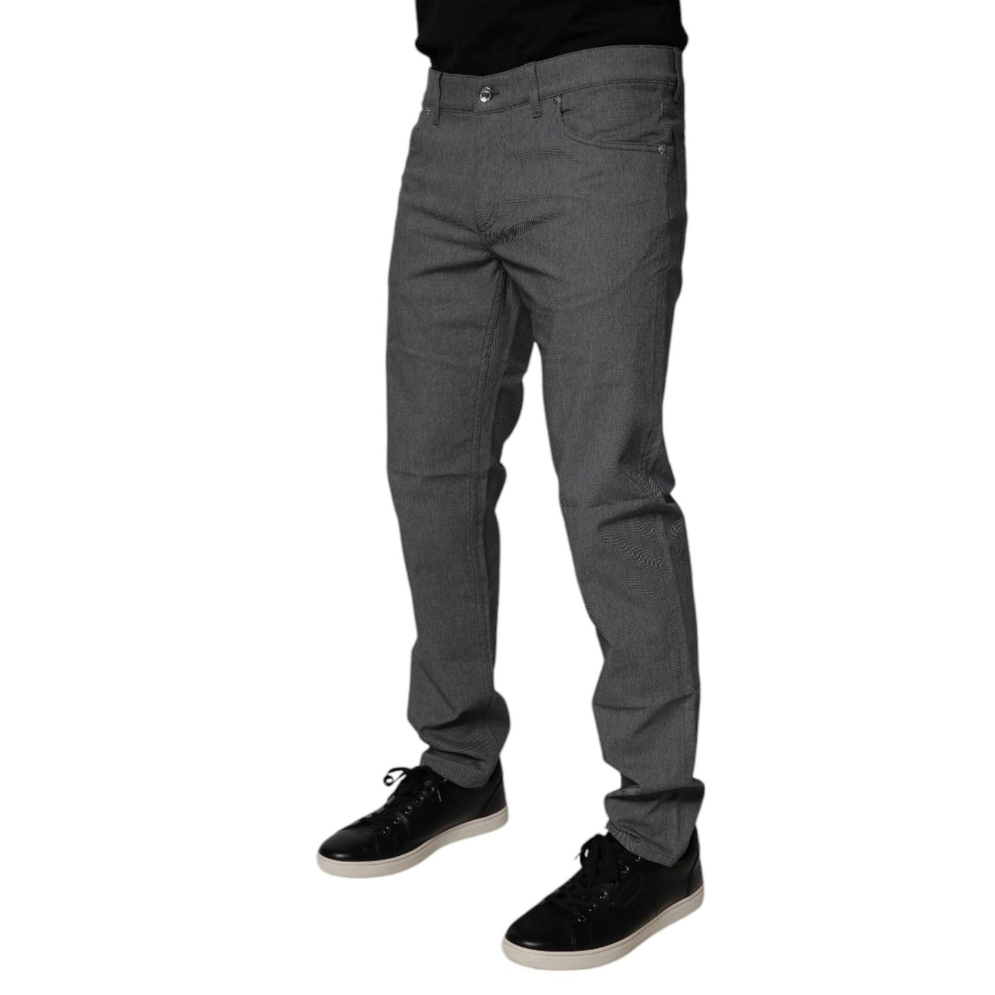 Dolce & Gabbana Gray Cotton Stretch Skinny Denim Jeans