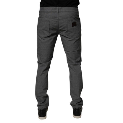 Dolce & Gabbana Gray Cotton Stretch Skinny Denim Jeans
