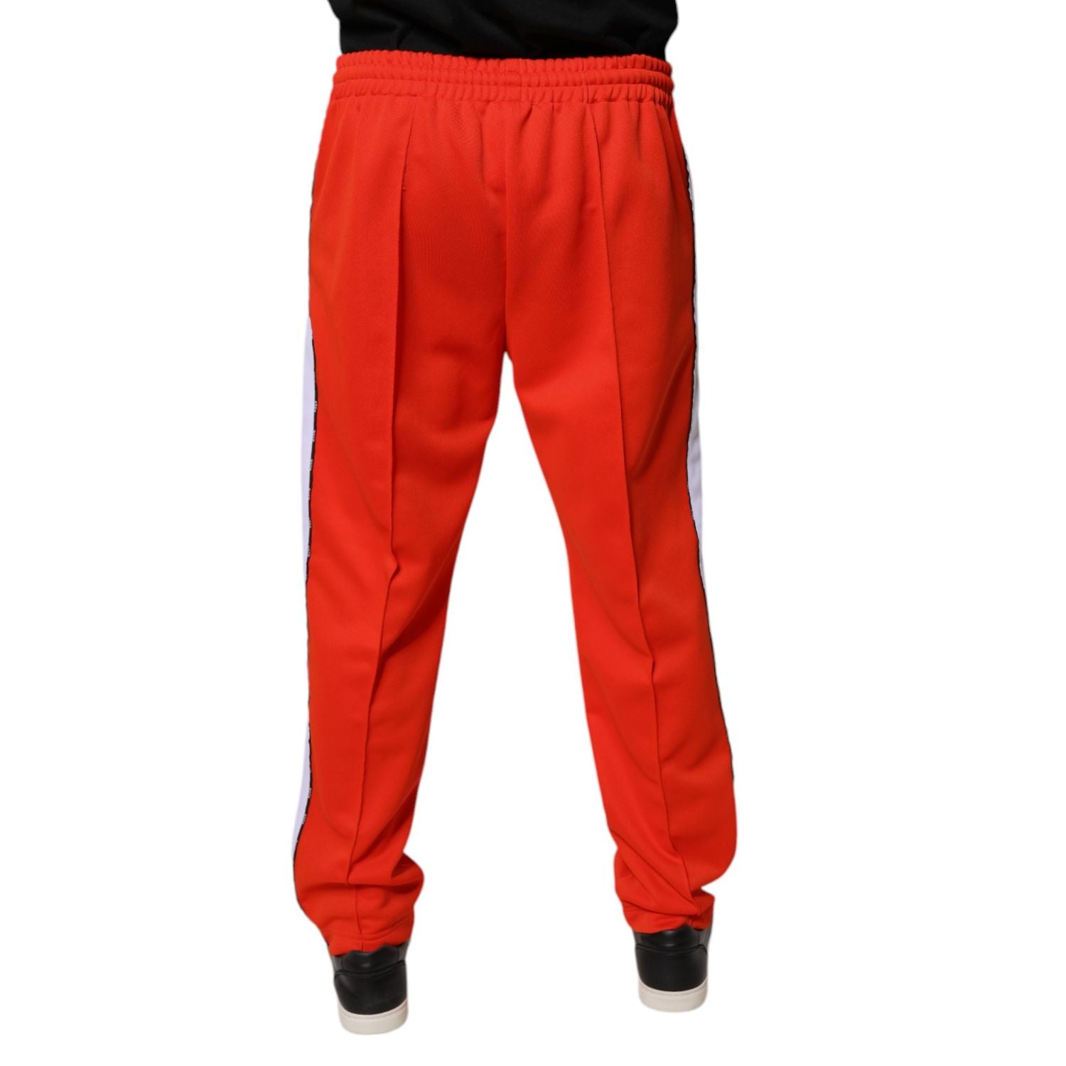 MSGM Red White Mid Waist Men Jogger Sweatpants Pants