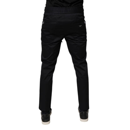Dolce & Gabbana Dark Blue Cotton Men Jogger Sweatpants Pants