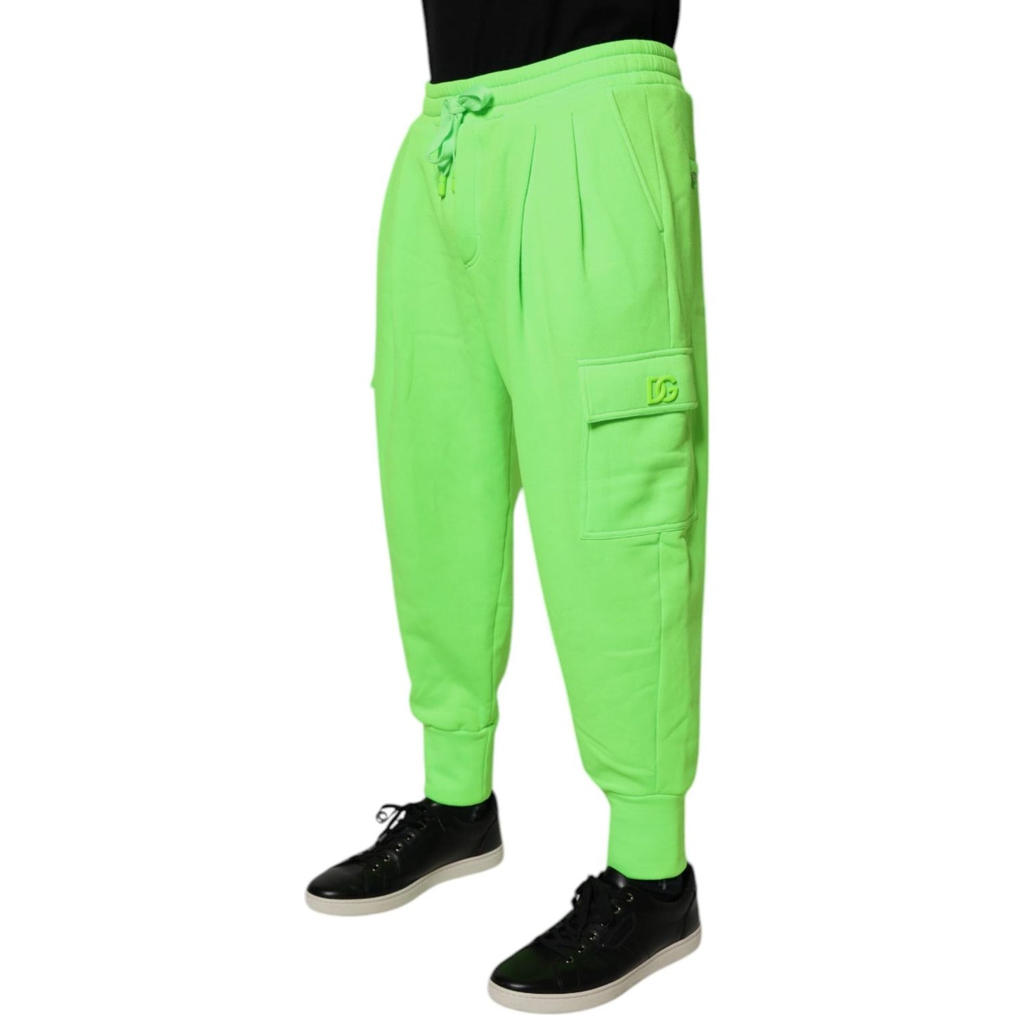 Dolce & Gabbana Neon Green Cargo Jogger Men Sweatpants Pants PAN75200-46