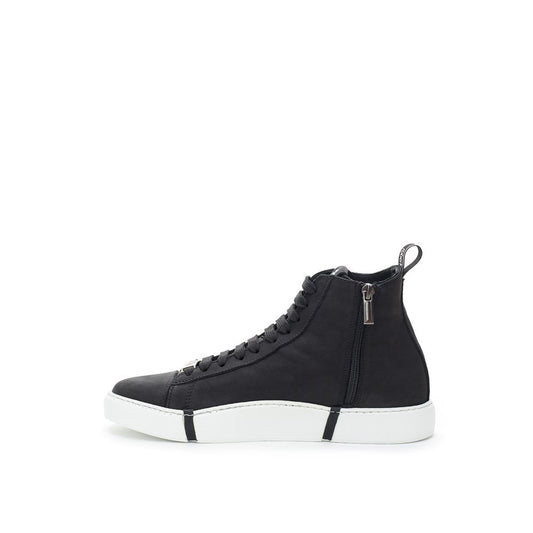 Roberto Cavalli Elegant Suede Sneakers in Chic Black Roberto Cavalli Dark Slate Gray