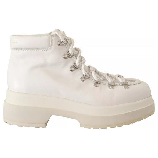 MM6 Maison Margiela White Leather Lace Up Sneakers Shoes LA9404-40