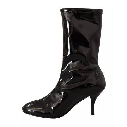 Stuart Weitzman Black Patent Leather High Heels Boots Shoes