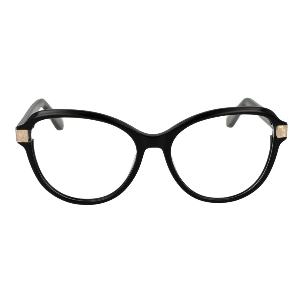 Guess Black Women Glasses Frame, black acetate full-rim cat eye style with demo lenses and 55-16-140 size
