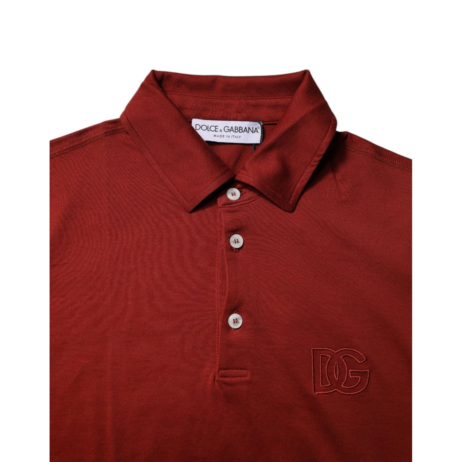 Dolce & Gabbana Red Cotton DG Logo Collared Men Polo T-shirt