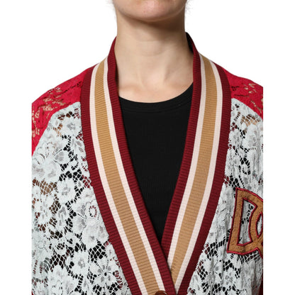Dolce & Gabbana Multicolor Floral Lace Cardigan Sweater