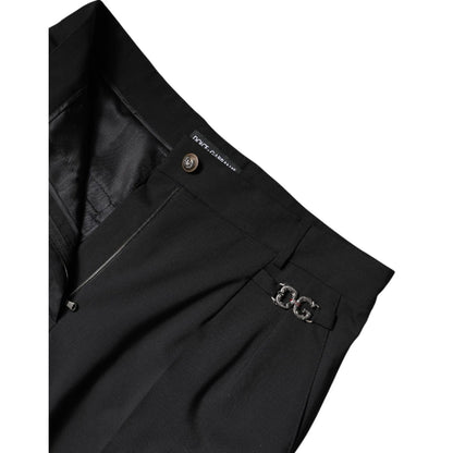 Dolce & Gabbana Black Polyester High Waist Dress Pants
