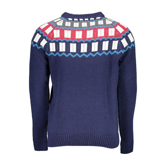 Gant Blue Wool Men Sweater Gant Dark Slate Gray