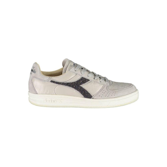 Diadora Gray Leather Women Sneaker Diadora Light Gray
