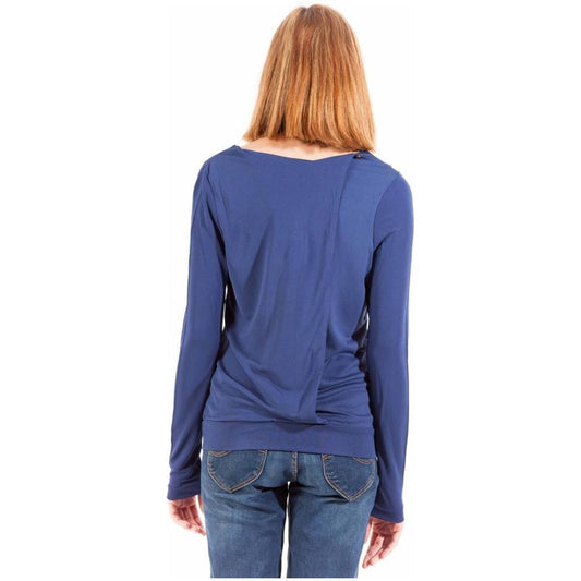 Gant Blue Viscose Women Top Gant Dark Slate Blue