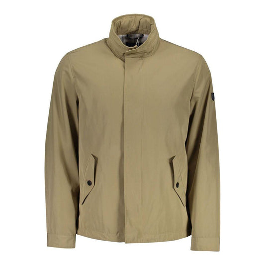 Gant Beige Polyester Men Jacket Gant Rosy Brown