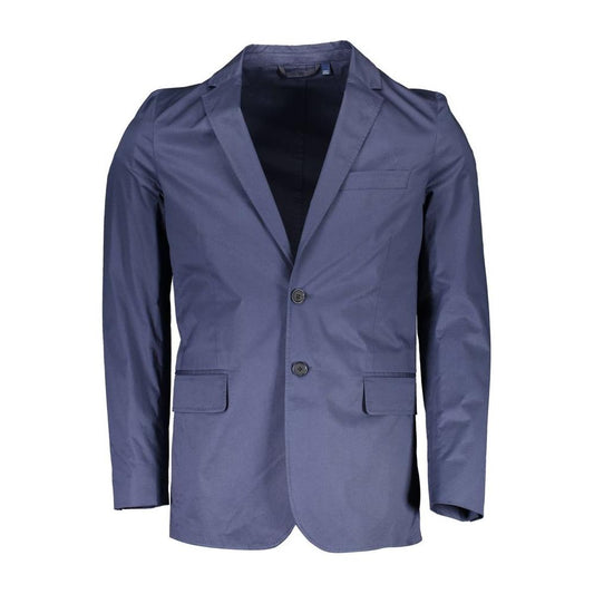 Gant Blue Cotton Men Jacket Gant Dim Gray