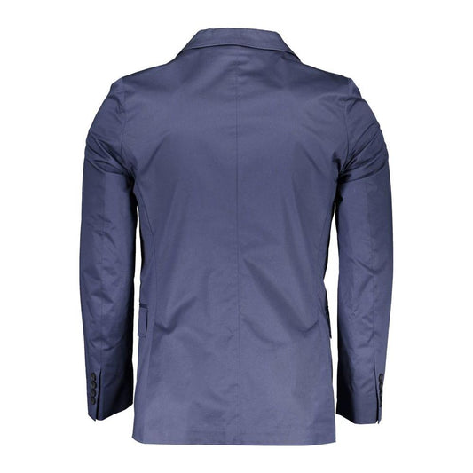 Gant Blue Cotton Men Jacket Gant Dim Gray