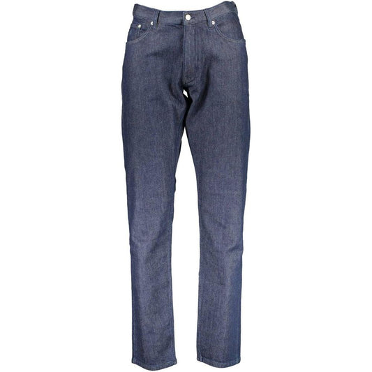 Gant Blue Cotton Men Jeans Gant Dark Slate Gray