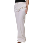 Dolce & Gabbana White Wool Mid Waist Wide Leg Pants PAN76146-46