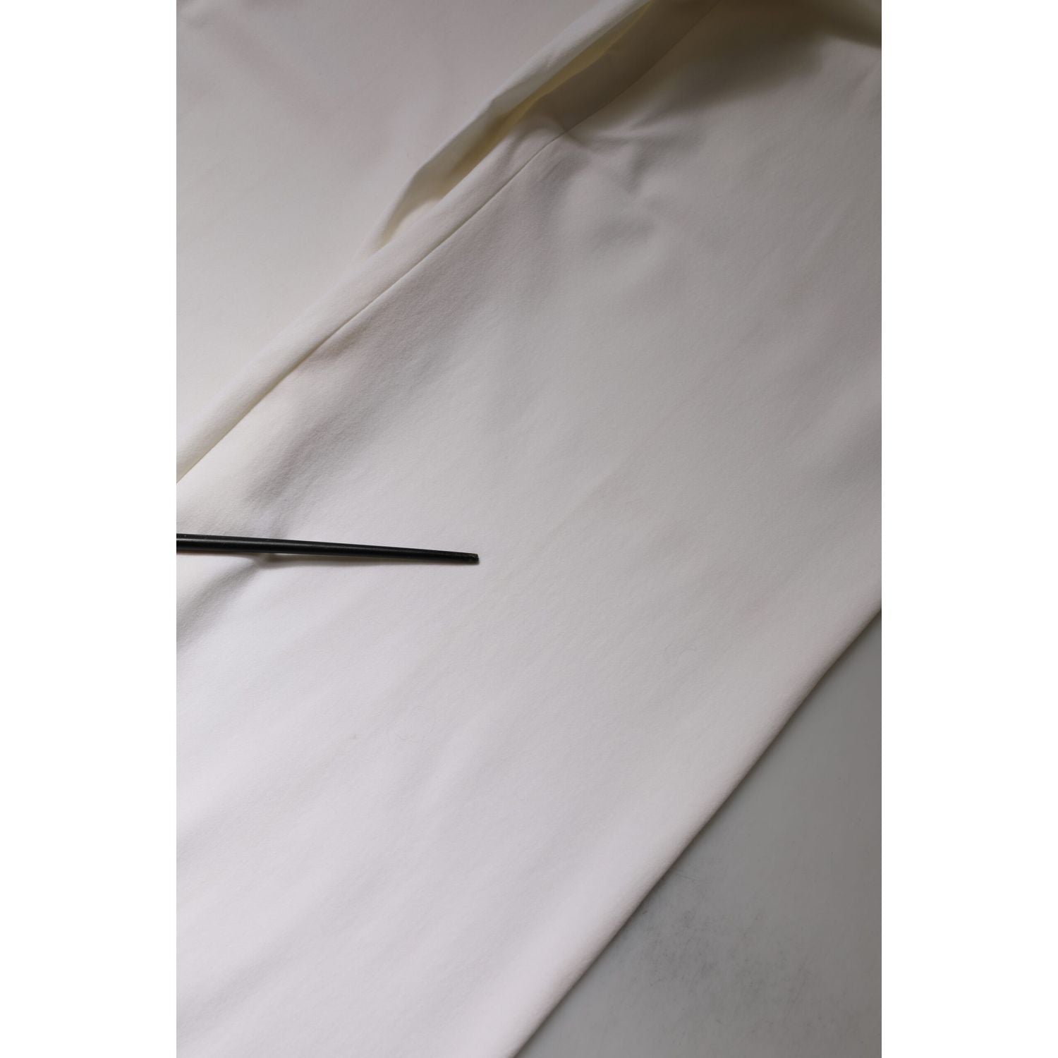 Dolce & Gabbana White Wool Mid Waist Wide Leg Pants