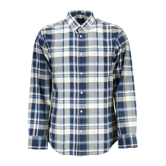 Gant Blue Cotton Men Shirt Gant Gray