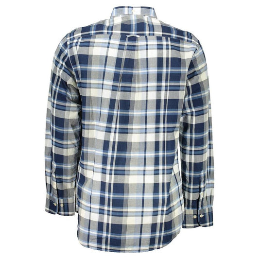 Gant Blue Cotton Men Shirt Gant Gray