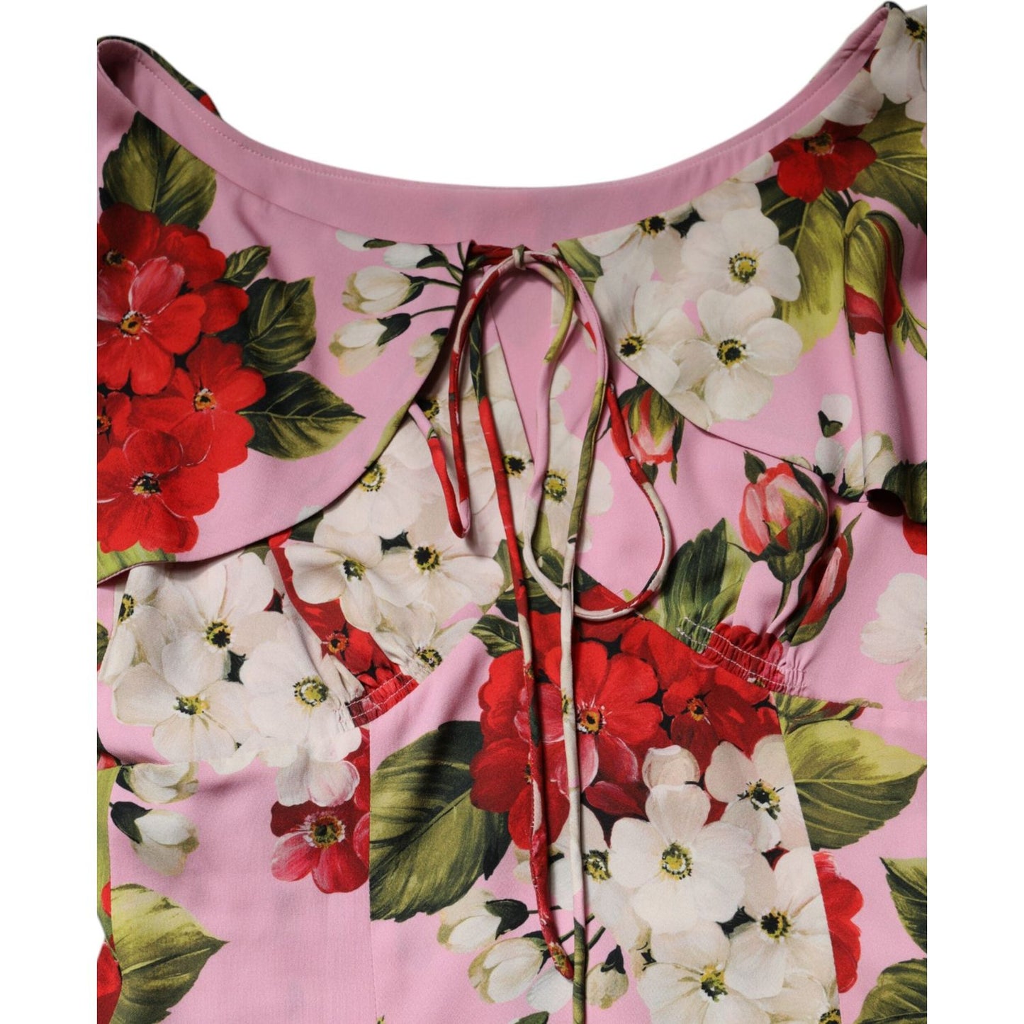Dolce & Gabbana Pink Floral Silk Short Sleeves Blouse Top TSH90073-40
