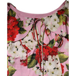 Dolce & Gabbana Pink Floral Silk Short Sleeves Blouse Top TSH90073-40