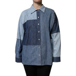 Dolce & Gabbana Blue Cotton Button Up Collared Long Sleeve Top TSH90106-38