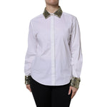 Dolce & Gabbana White Cotton Long Sleeves Sequin Shirt Top TSH90159-40