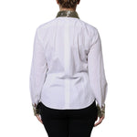 Dolce & Gabbana White Cotton Long Sleeves Sequin Shirt Top TSH90159-40