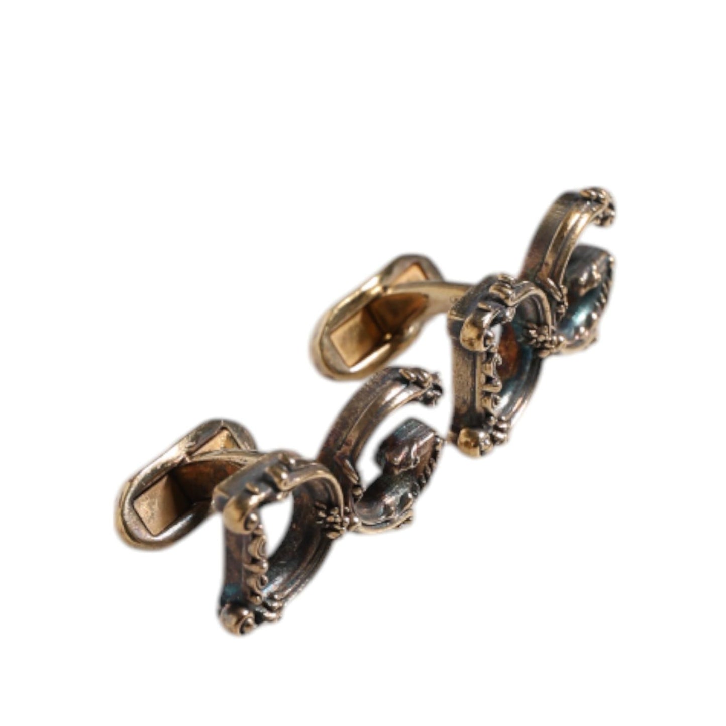 Dolce & Gabbana Gold Tone 925 Sterling Silver DG Logo Accessory Cufflink