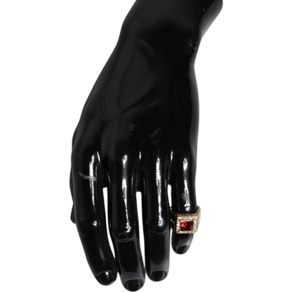 Dolce & Gabbana Gold Tone Sterling Silver 925 Crystals Ring