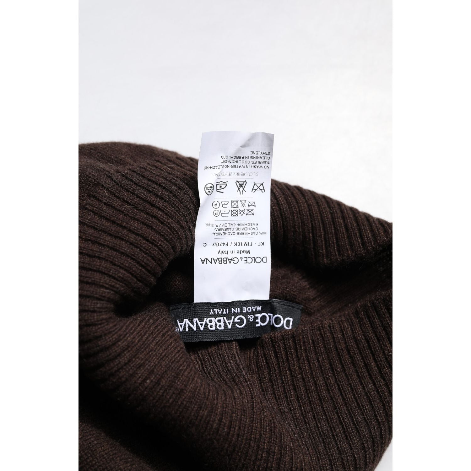 Dolce & Gabbana Brown Cashmere Knitted Neck Warmer Foulard Scarf