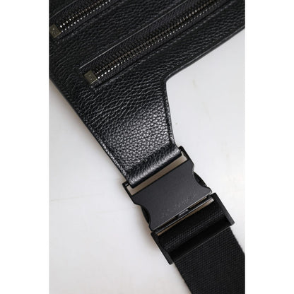 Dolce & Gabbana Black Calfskin Leather Messenger Crossbody Bag