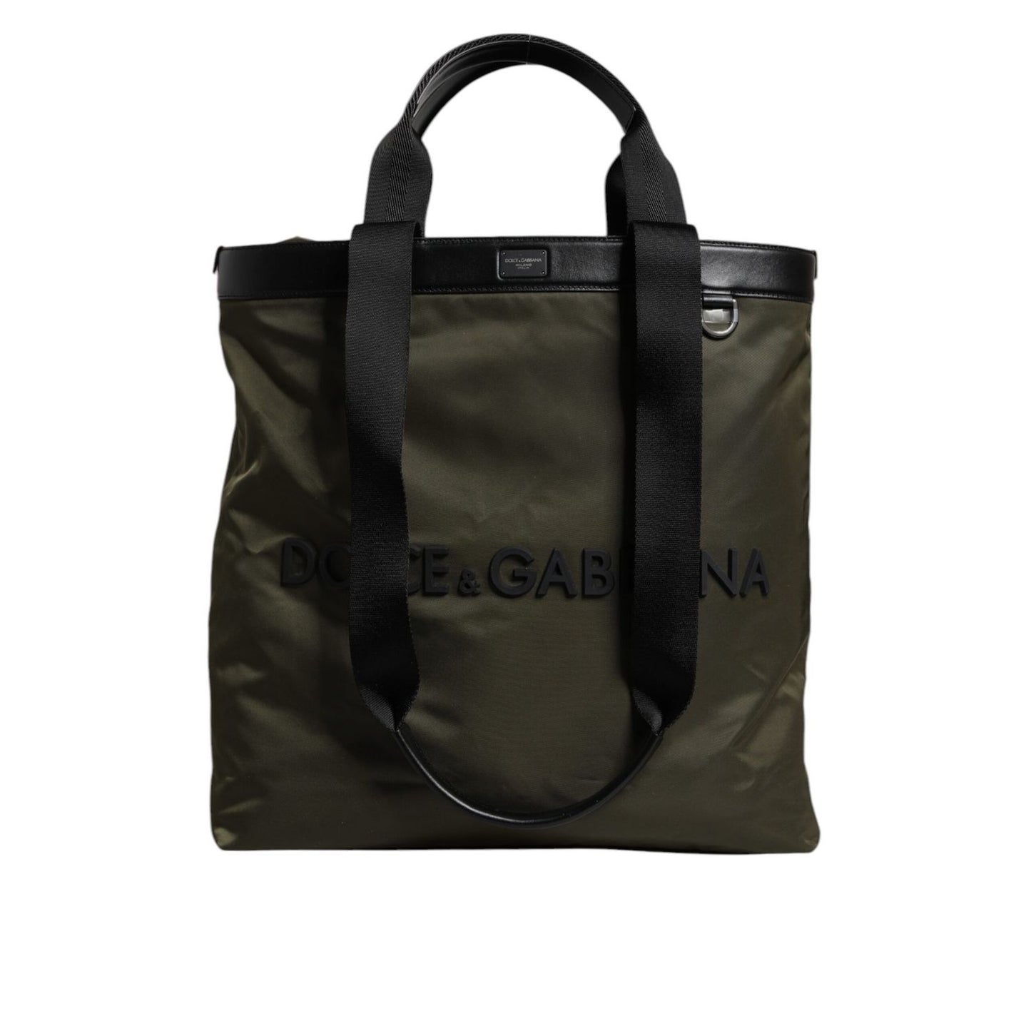 Dolce & Gabbana Military Green Nylon Shoulder Strap Tote Bag