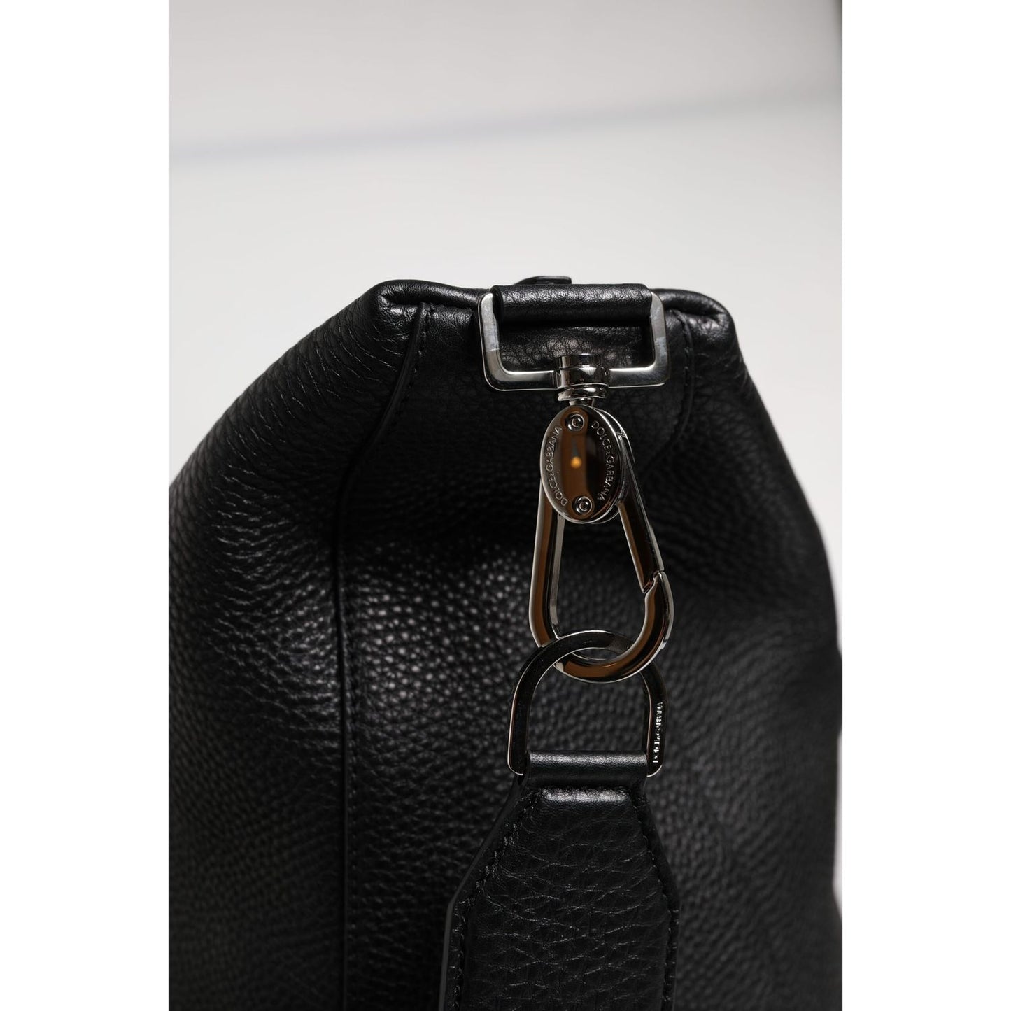 Dolce & Gabbana Black Calfskin Leather Hand Shoulder Duffle Bag