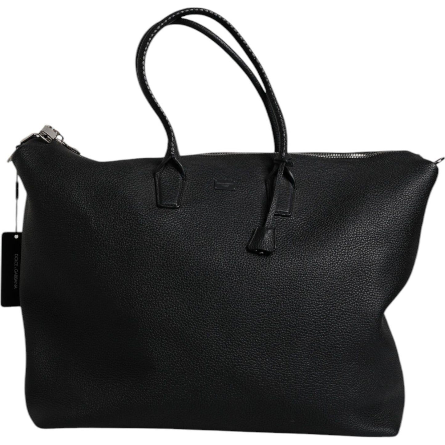 Dolce & Gabbana Black Calfskin Leather Hand Shoulder Duffle Bag