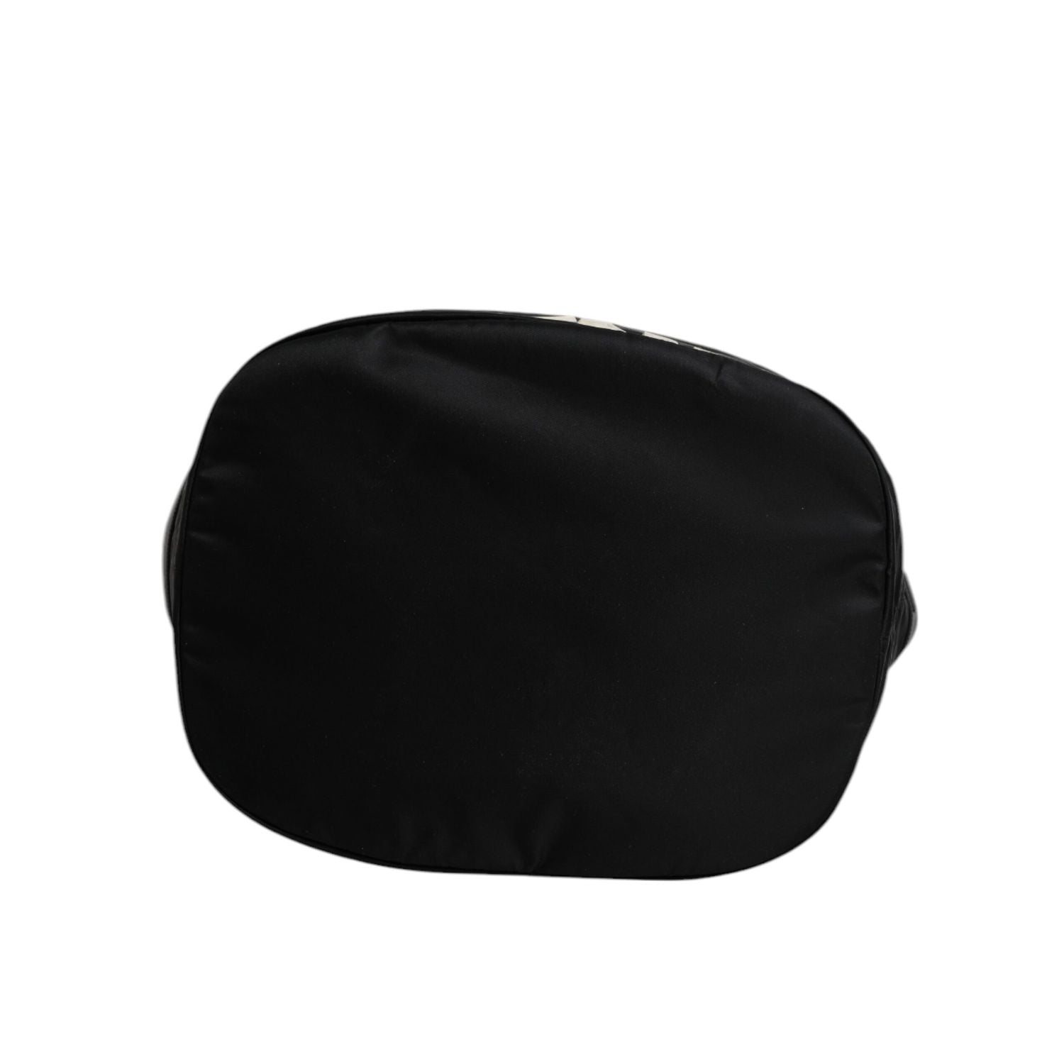 Dolce & Gabbana Black Nylon White Iconic Logo Shoulder Bucket Bag