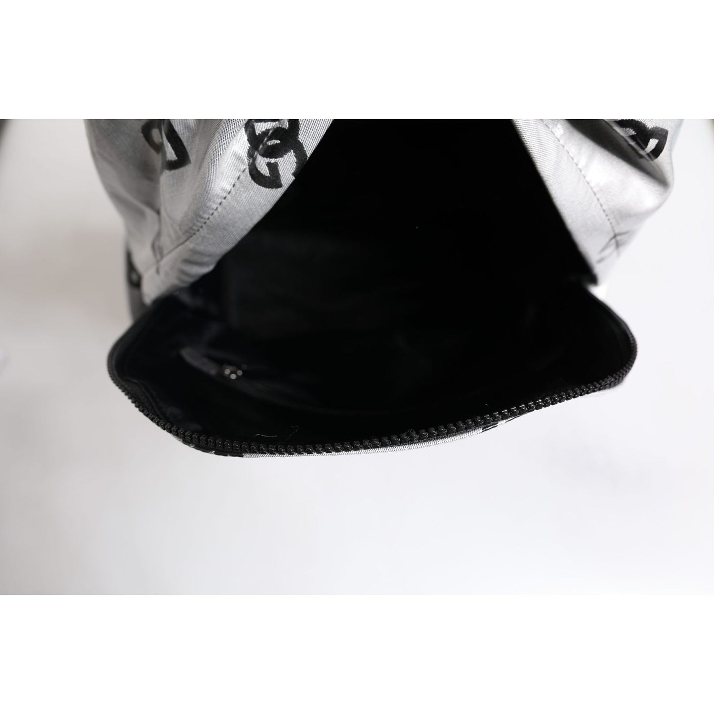 Dolce & Gabbana Polyester Gray Black DG Logo Plaque Backpack Bag