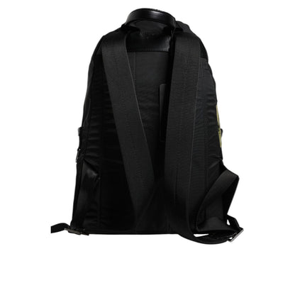 Dolce & Gabbana Black Logo Tape Polyamide School Travel Backpack Bag