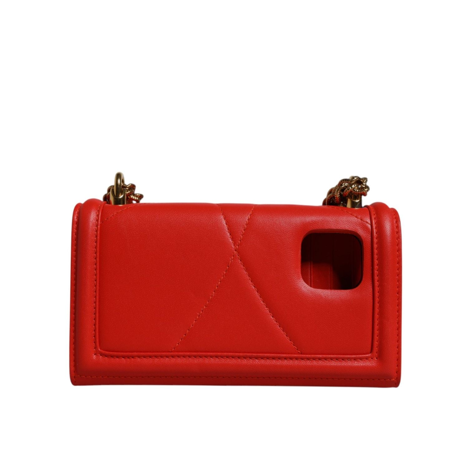Dolce & Gabbana Red Quilted Devotion Crossbody Chain Phone Cover Bag