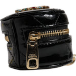 Dolce & Gabbana Black Lamb Leather DG Crystal Round Coin Purse Wallet BAG4270