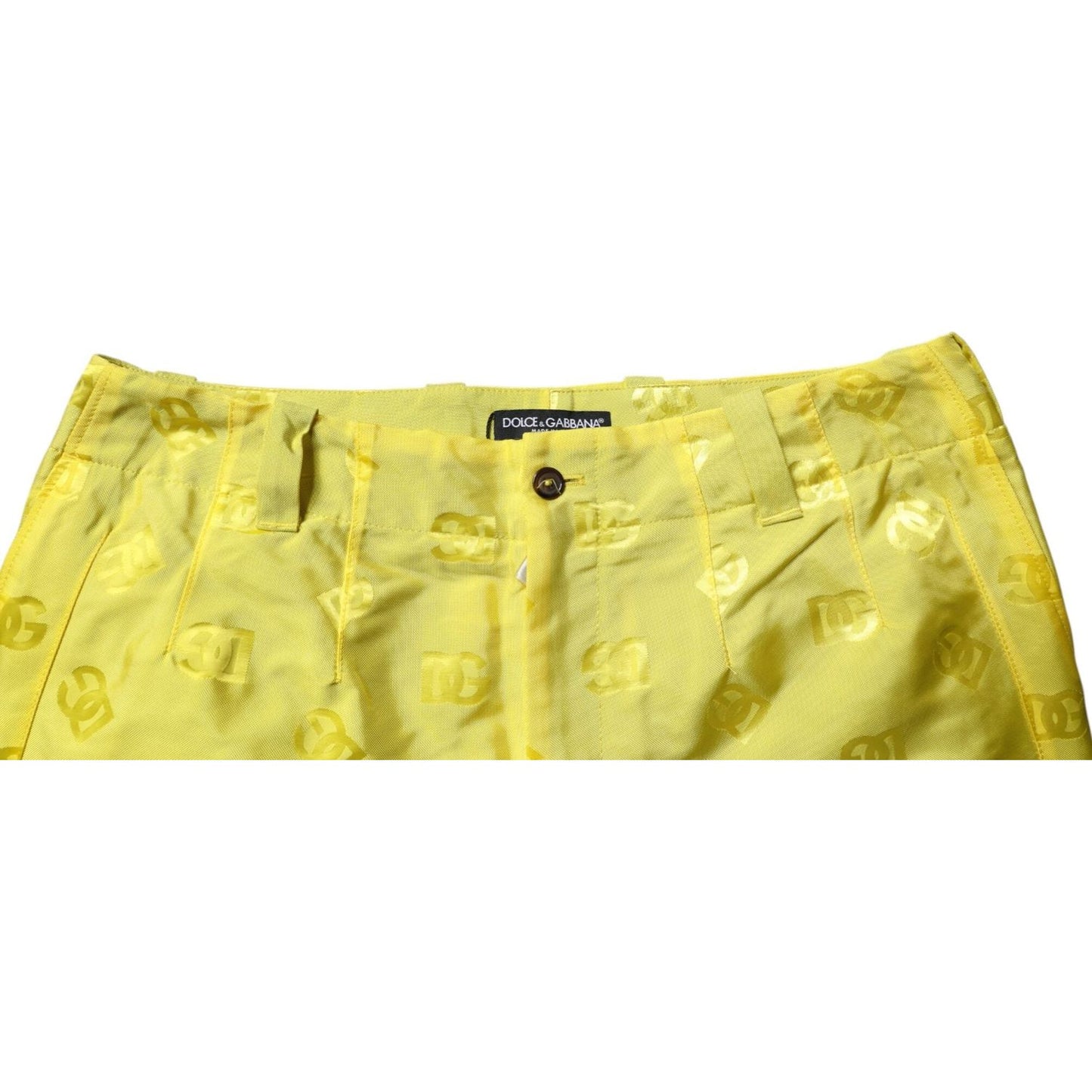 Dolce & Gabbana Yellow DG Monogram Polyester Straight Pants PAN75163-48